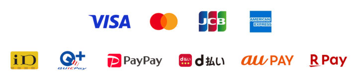 visa Mastercard JCB amex iD QUICPay PayPay d払い auPAY R_Pay